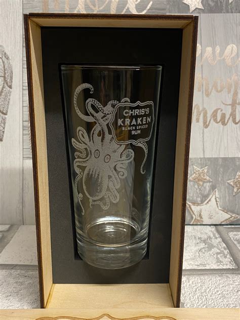 Personalised Kraken Rum Glass And T Box Custom Rum Glass Etsy Uk