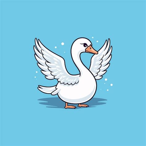 Premium Vector Cute Swan Cartoon Vector Illustration