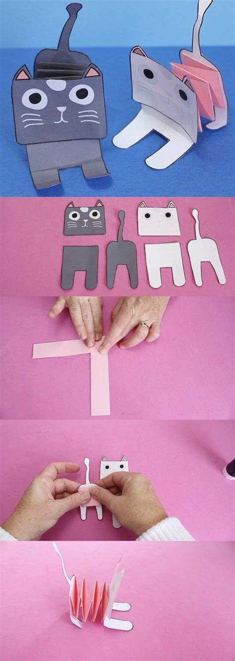 Accordion Paper Cats Paper Crafts For Kids Craft Activities For Kids