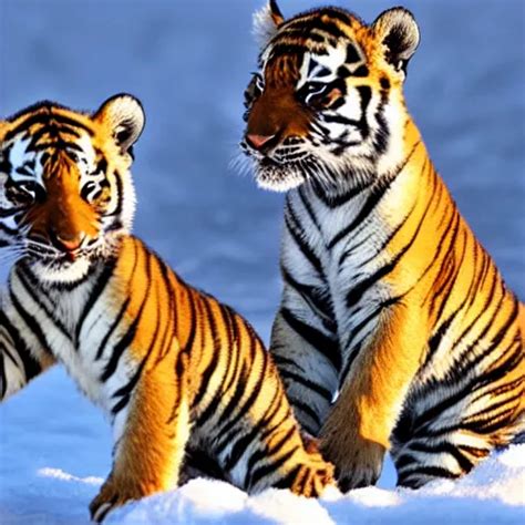 Tiger Cubs Playing In The Snow Stable Diffusion Openart