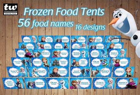 Free Printable Frozen Food Tent Cards Printable Templates