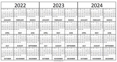 2022 To 2024 Calendar Template Printable Calendar Template
