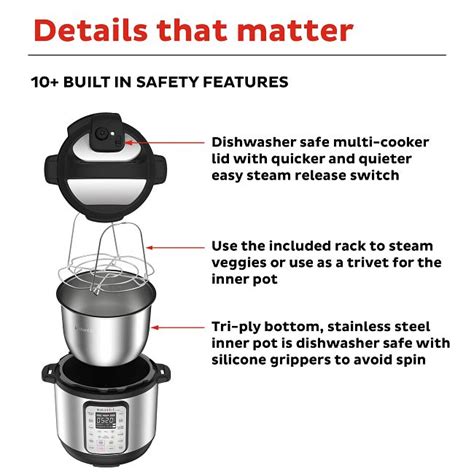 Instant Pot Duo Plus 6 Quart Multi Use Pressure Cooker V3 Instant Home