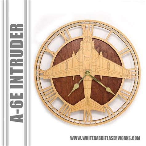 A 6e Intruder Wooden Wall Clock United States Navy Aircraft T