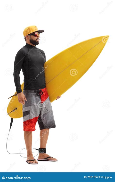 Male Surfer Holding A Surfboard Stock Image Image Of Recreation