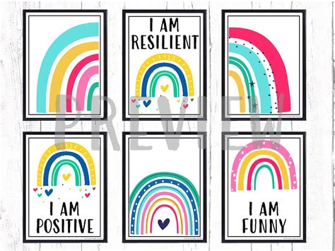 20 Positive Affirmation Posters For Classroom Kids Room Or Etsy
