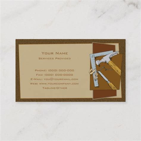 Carpenter Business Card Zazzle Professional Business Cards