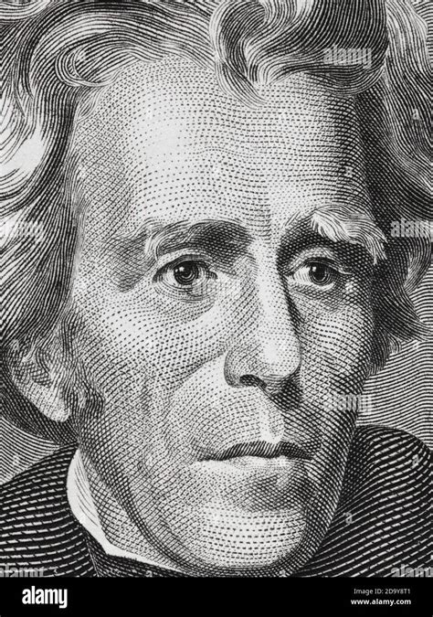 Andrew Jackson Face On Twenty Dollar Bill Close Up Macro 20 Usd