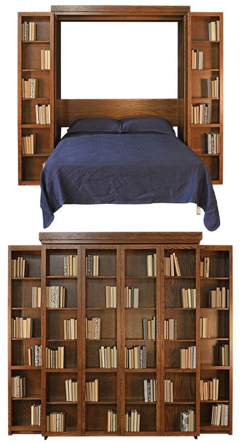 The New Bi Fold Bookcase Murphy Bed Shown In Oak Is Available Only