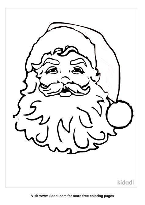 Santa Beard Coloring Page Free Christmas Coloring Page Kidadl