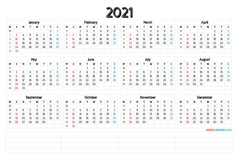 2021 Calendar With Week Numbers Free Letter Templates