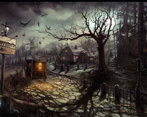Houses Gothic Secret Dark Forest High Quality Wallpapers