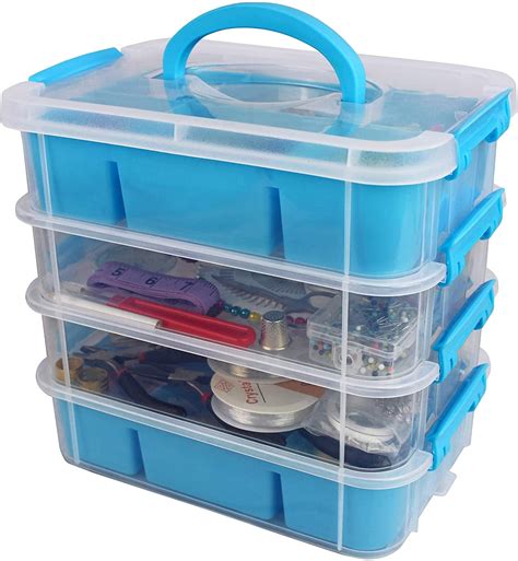 Arts And Crafts Storage Box Bins Things Stackable Plastic Craft