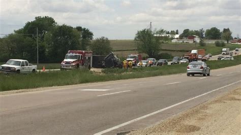 The Scene Of A Dump Truck Rollover Crash On Highway 30 Near Cedar Rapids Photo Mark Less