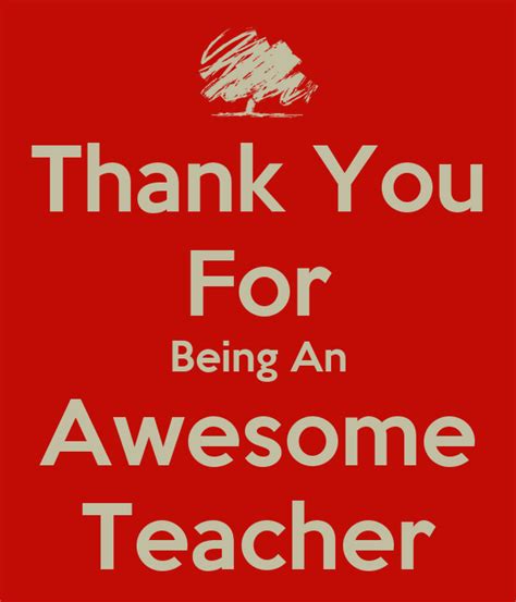 Thank You For Being An Awesome Teacher Poster Selb Keep Calm O Matic