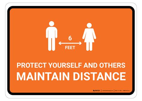 Protect Yourself And Others Maintain Distance With Icon Orange