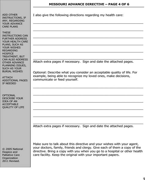 Outside of open enrollment, residents with qualifying events can enroll or make changes to their coverage. Download Missouri Advance Health Care Directive Form for Free | Page 9 - FormTemplate