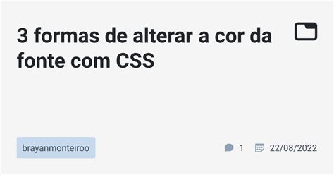 Mudar Cor Da Fonte Css