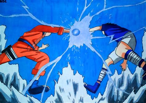 Naruto And Sasuke Rasengan Vs Chidori Clash By Narutodrawingchannel On