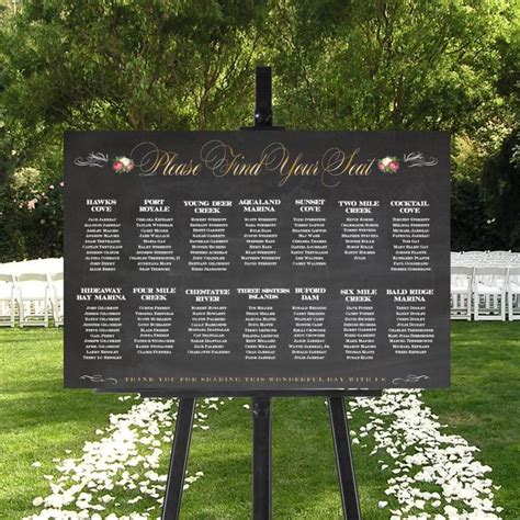 Printable Wedding Seating Chart Reception Sign With Chalkboard Find