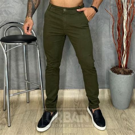 Topo 31 Imagem Calça Jeans Verde Militar Masculina Vn