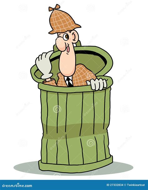 Detective Hiding In Dustbin Stock Images Image 27332834