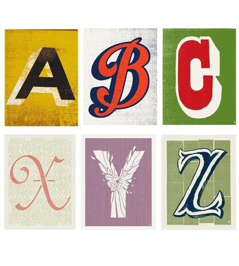 Individual Alphabet Letter Prints Art Prints Methane Studio