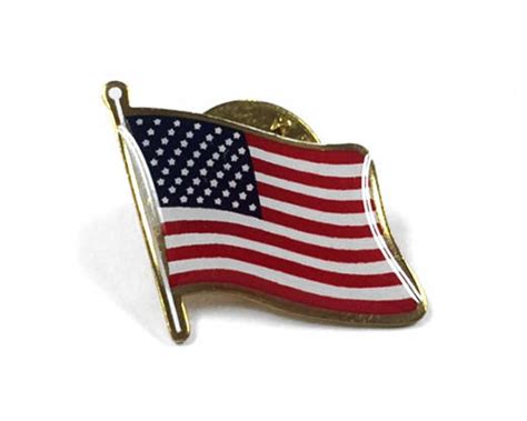 American Flag Enamel Lapel Pin Single Waving Proudly Made In The Usa Etsy