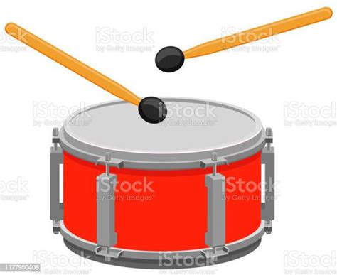 Snare Drum Dengan Mallet Stick Vector Ilustrasi Stok Unduh Gambar