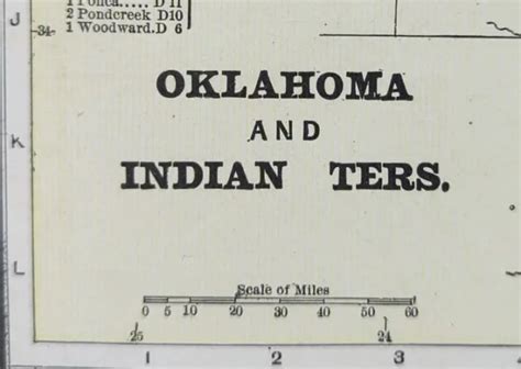 Vintage 1900 Oklahoma Indian Territory Map 14x11 Old Antique Original