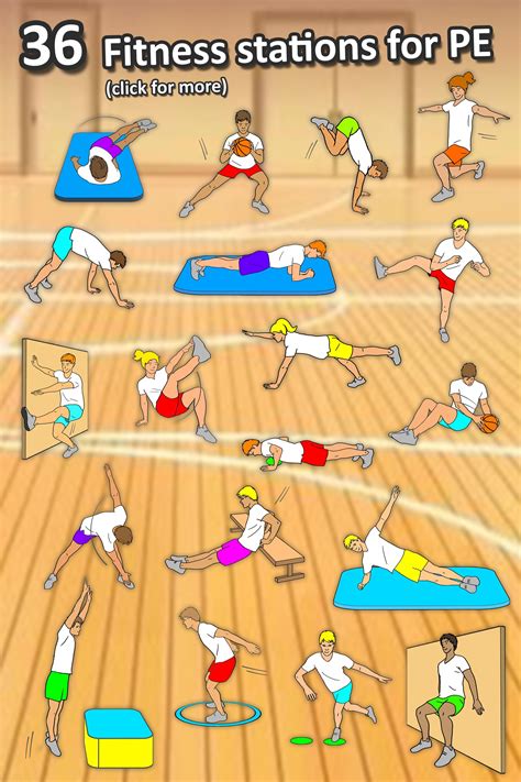 Pe Fitness Circuit Ideas Printable Task Cards For Your Sport Lessons