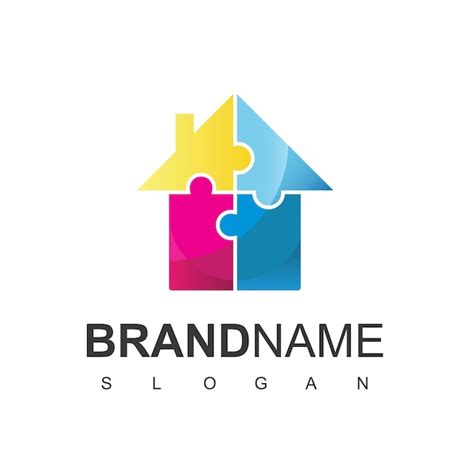 Premium Vector Puzzle House Logo Design Vector