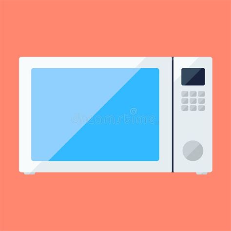 Microwave Oven Flat Icon With Knob Stock Vector Illustration Of