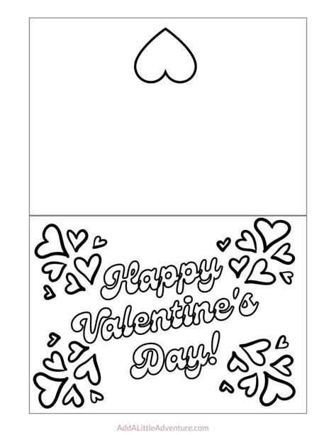 Foldable Printable Valentines Day Cards To Color