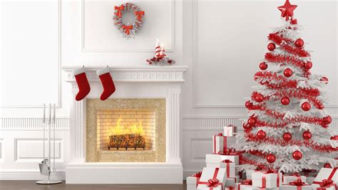 White Christmas Fireplace 1920x1080 1080p Wallpaper