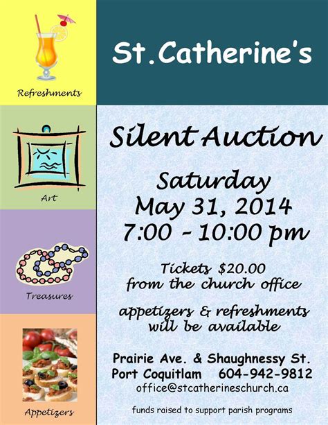 silent auction at st catherine s port coqutilam anglican diocese of new westminster