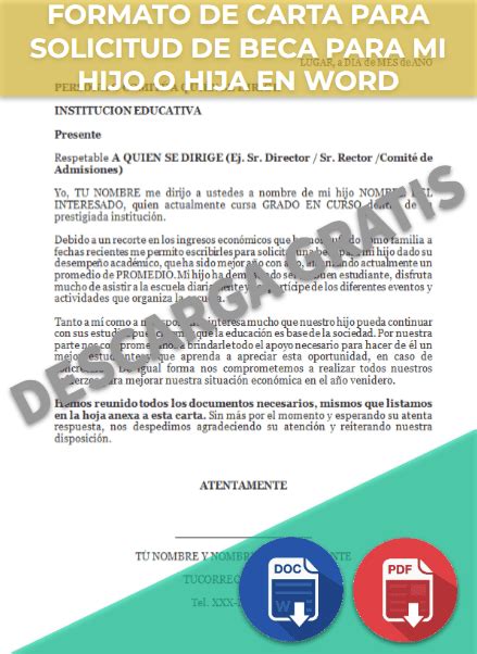 Carta Para Solicitud De Beca Ejemplos Y Formatos 2022