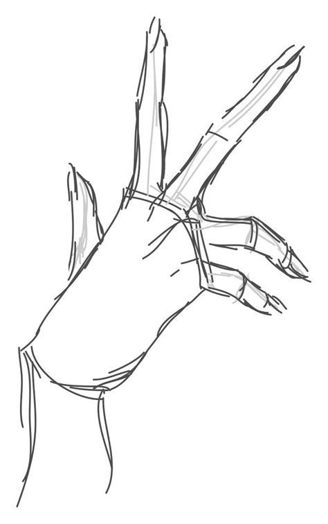 A Drawing Of A Hand Holding Something In Its Right Hand With One Arm