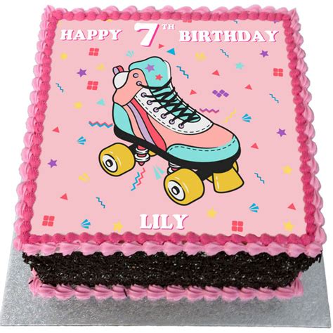 Roller Skate Cake Topper With Keepsake Base Birthday Party Cake Topper Roller Blade Skating
