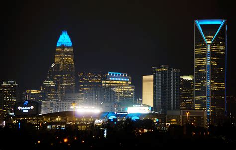 Charlotte Skyline Tonight Before The Panthers Game Rcharlotte