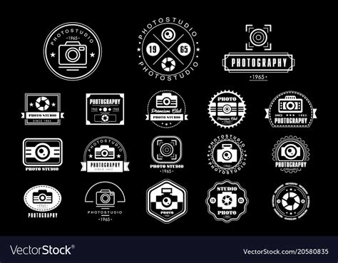 Collection Of Photography Logo Templates Photo Vector Image