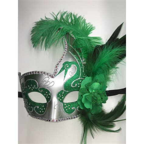 Green And Silver Mardi Gras Mask Mardi Gras Mask Mardi Gras Masks