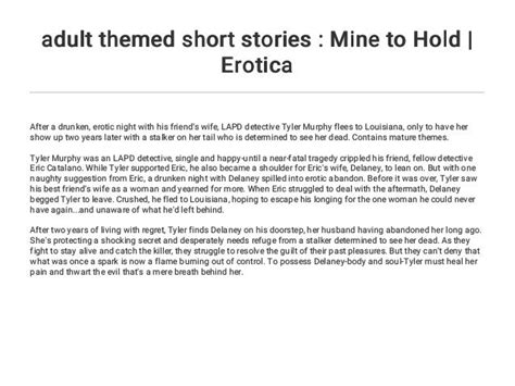 adult themed short stories mine to hold erotica