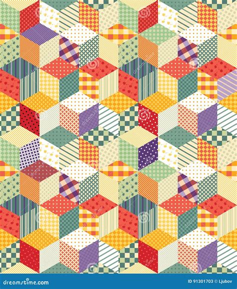 Bright Seamless Patchwork Pattern Stock Vector Illustration Of