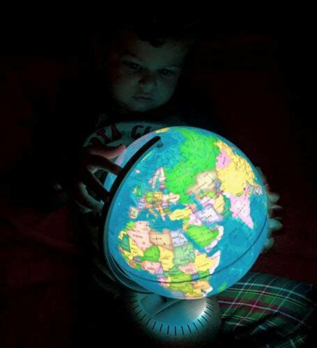 World Earth Globe 10 Inch 25cm Illuminated Premium Antique Desktop