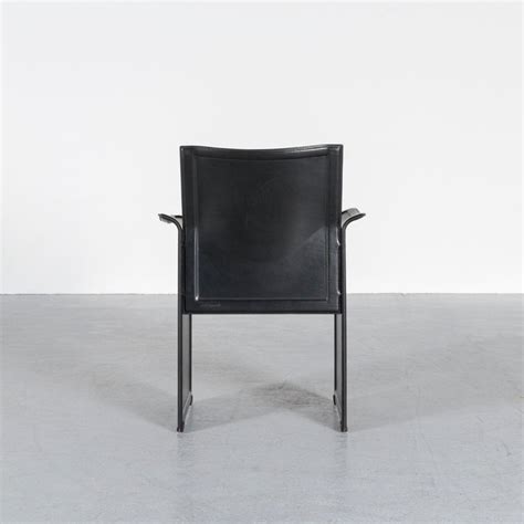 Black kitchen & dining room chairs : Matteo Grassi Korium Designer Leather Glass Table Armchair ...