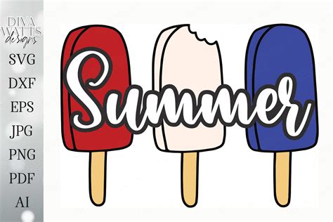 Summer Pops Popsicle Ice Cream Cutting File Svg Dxf 642653
