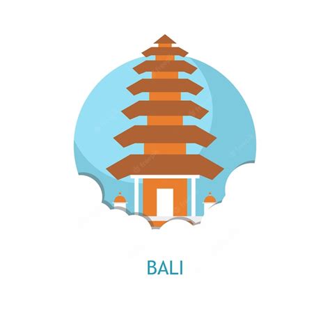 Premium Vector A Paper Cutout Of A Bali Temple With The Name Bali On It