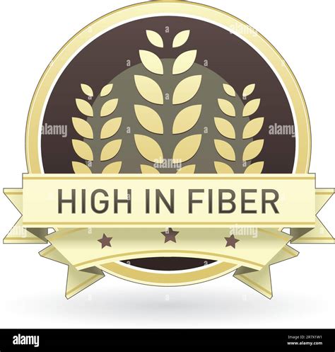 High In Fiber Food Label Badge Or Seal With Brown And Tan Color And
