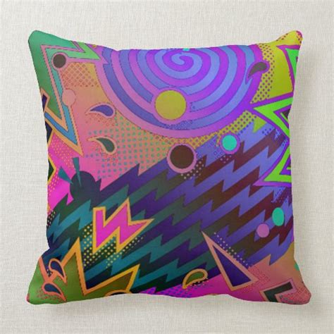 Retro Mania 80s Abstract Throw Pillow Zazzle